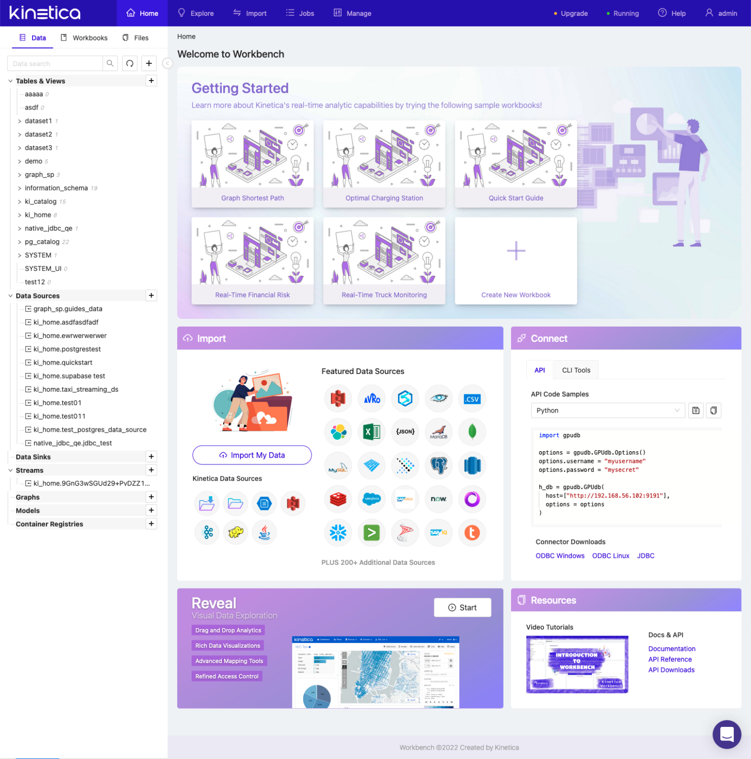 Connect to 100s of data sources with just a few clicks - Kinetica